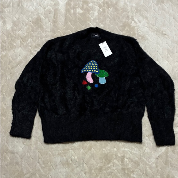 Cider Sweaters - Cider Black Sweater with Mushrooms